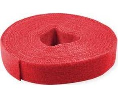 Vertė VALUE organizatorius Velcro ant ritinėlio, 10 mm, Raudona, 25 m
