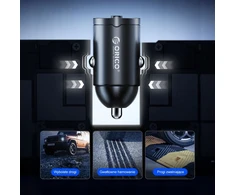 Orico Įkroviklis automobilinis PD 30W, 2 x USB-C, su spiralinis laidas