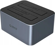 „Orico 6626C3-C-V1“ 2 diskų prijungimo stotelė su neprisijungusio klonavimo funkcija, 2,5 colio / 3,5 colio SATA HDD/SSD – pilkos spalvos