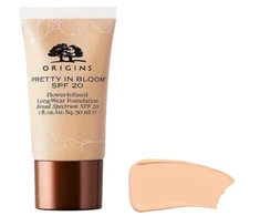 „Origins Pretty In Bloom“ ilgai išliekantis makiažo pagrindas „Kreminis“ 540 Medium Deep Golden Warm SPF 20, 30 ml