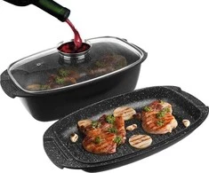 Orion Kepimo indas granitinė su dangčiu 3 viename GRANDE 5 l, 39x22 cm