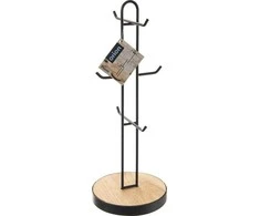 Orion Puodelių kabykla metalinė juoda 15,5x40 cm