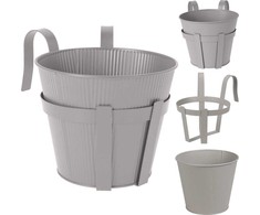 Vilde Metalinis balkono vazonas 20 cm pilkas