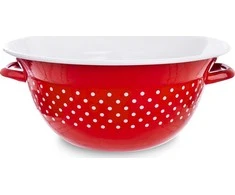 Orion Virtuvinis dubuo 26 cm, emaliuotas raudonas su žirneliais, 2,5 l