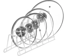 Orion metalinis puodo dangčio ir lėkščių laikiklis 34x17x18,5 cm baltas
