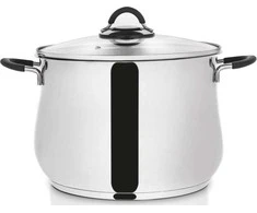 Orion Plieninis puodas DALIE 26 cm, 10,6 l su stikliniu dangteliu