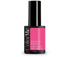 ColorMe Cosmetics Beach Party Semi-Sheer Semi-Permanent Nagų lakas Translucent, 10 ml