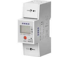 Orno 1 Fazowy Vienfazis elektros energijos skaitiklis, 80A, MID, RS485, papildomas indikatorius, impulsų išėjimas, RESET mygtukas, 2 moduliai, DIN TH-35mm