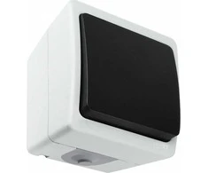 Orno Łącznik AQUATIC MINI IP 54 vienpolis jungiklis, baltas ir juodas, 10 vnt.