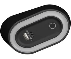 Orno AGRA LED spintelės šviestuvas 2,5 W, 80 lm, 4000 K, su bekontakčiu jungikliu ir USB A+C įkrovimo funkcija, juodas