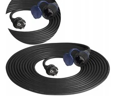 Orno Przedłużacz Dirbtuvių prailgintuvas, atsparus vandens purslams, IP44, 1x2P+Z 10m, alyvai atsparus guminis kabelis H07RN-F 3x1.5mm², 230VAC/16A, schuko