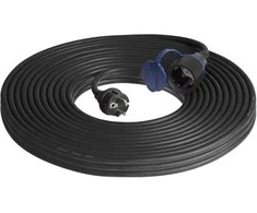 Orno Przedłużacz Dirbtuvių prailgintuvas, atsparus vandens purslams, IP44, 1x2P+Z 30m, alyvai atsparus guminis kabelis H07RN-F 3x1.5mm², 230VAC/16A, schuko
