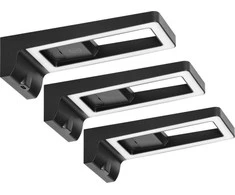 Orno ARTUS 3 LED šviestuvų komplektas po spintele, 3x3W, 3x225lm, 4000K, su jutikliniu jungikliu ir USB, juodos spalvos
