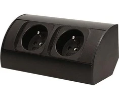 Orno Lizdas Baldinis lizdas be jungiklio, 2x2P+Z, juodas