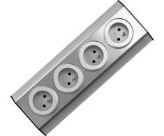 Orno Gniazda Baldų ir virtuvės lizdai, tvirtinami Velcro juosta 4x2P+Z INOX,