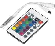 Orno Bezprzewodowy Belaidis RGB LED juostų valdiklis su nuotolinio valdymo pultu, 24 mygtukai, 12V, 6A, 72W