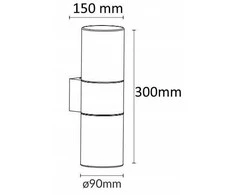 Sieninis šviestuvas Orno DALIA sodo šviestuvas su judesio jutikliu, 2xE27, maks. 2x15W, IP54, juodas