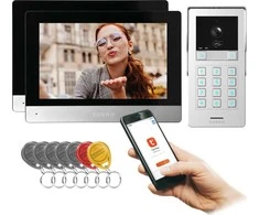 Orno GAYD MULTI2, dviejų šeimų vaizdo domofono rinkinys, 2 laidų, 8 colių „Wi-Fi“, lietimui jautrus ekranas, 2 MP „Full HD“, RFID, šifravimo funkcija