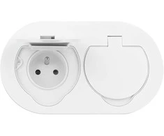 Orno Hermetyczne Hermetiškas dvigubas elektros lizdas, ovalus, IP55, 2x2P+Z (prancūziškas), baltas