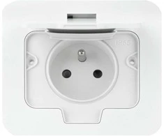 Orno Hermetyczne Hermetiškas stačiakampis elektros lizdas, IP55, 1x2P+Z (prancūziškas), baltas