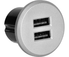 Orno Įkroviklis 2XUSB 3.4A įkroviklis, įleidžiamas, sidabrinis