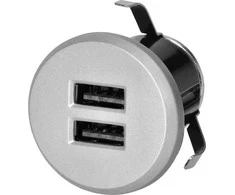 Orno Įkroviklis 2XUSB 3.4A įkroviklis, įleidžiamas, sidabrinis
