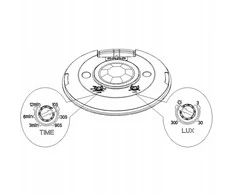 Orno Czujnik 360 laipsnių judesio jutiklis IP20, 2000 W, itin plokščias - 2,5 cm, juodas