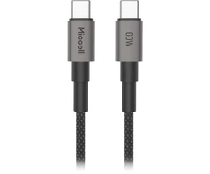 Orno Kabelis USB-C - USB-C Miccell VQ-D34 laidas, 60 W, 1,2 m, juodas