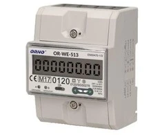Orno 3 fazių elektros skaitiklis, 80A, MID, 3 moduliai, DIN TH-35mm