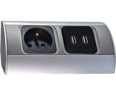 Orno Lizdas Baldų lizdas 1x2P+Z, 2xUSB