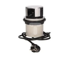 Orno Baldų lizdas - 10 cm ištraukiamas nuo stalviršio su USB įkrovikliu ir 1,5 m laidu, 3x2P + Z, 2xUSB