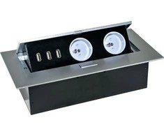 Orno Lizdas Baldinis lizdas, įleidžiamas į stalviršį, su storu kraštu, 2x2P+Z, 3 USB prievadai, sidabrinis