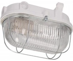 Sieninis šviestuvas Orno OVAL 100 7063NB šviestuvas, 100 W, E27, IP54, stiklinis gaubtas, plieno gaubtas, bakelitinis cokolis