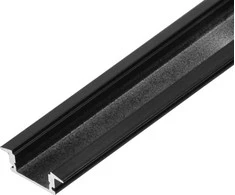 Orno aliuminio profilis LED juostelėms, 2000 x 24,5 x 6,85 mm, įgilintas į gipso plokštę, juoda
