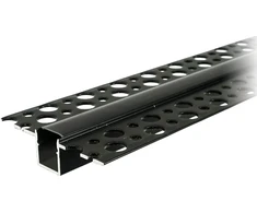 Orno Aliuminio profilis LED juostoms, 2 m, įleidžiamas į gipso kartoną, juodas, matinis dangtelis, 20 vnt. rinkinys.