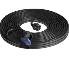 Orno Przedłużacz Dirbtuvių prailgintuvas, atsparus vandens purslams, IP44, 1x2P+Z 30m, alyvai atsparus guminis kabelis H07RN-F 3x1.5mm², 230VAC/16A