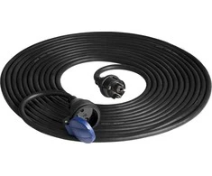 Orno Przedłużacz Dirbtuvių prailgintuvas, atsparus vandens purslams, IP44, 1x2P+Z 10m, alyvai atsparus guminis kabelis H07RN-F 3x1.5mm², 230VAC/16A