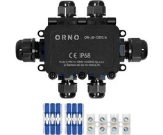 Orno Puszka Dėžutė be tvirtinimo HD IP68, 0,75–4,0 mm?, 2 M20 jungtys, 4 M16 jungtys