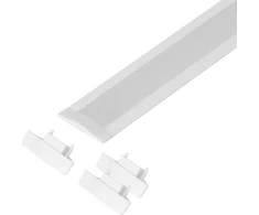 Orno Rinkinys: Komplektas: aliuminio profilis LED juostoms, 2000 x 24,5 x 6,05 mm, įleidžiamas, baltas, opalo spalvos dangtelis, 4 galiniai dangteliai