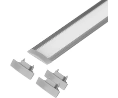 Orno Rinkinys: Komplektas: aliuminio profilis LED juostoms, 2000 x 24,5 x 6,05 mm, įleidžiamas, sidabrinis, matinis dangtelis, 4 galiniai dangteliai