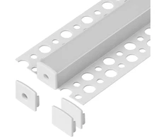 Orno Rinkinys: Komplektas: aliuminio profilis LED juostoms, 2000 x 55 x 13 mm, paviršinis montavimas, baltas, matinis dangtelis, 4 galiniai dangteliai