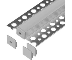 Orno Rinkinys: Komplektas: aliuminio profilis LED juostoms, 2000 x 55 x 13 mm, paviršinis montavimas, sidabrinis, matinis dangtelis, 4 galiniai dangteliai