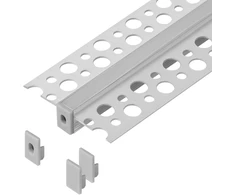 Orno Rinkinys: Komplektas: aliuminio profilis LED juostoms, 2000 x 47,7 x 11,9 mm, įleidžiamas, baltas, matinis dangtelis, 4 galiniai dangteliai