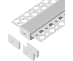Orno Rinkinys: Komplektas: aliuminio profilis LED juostoms, 2000 x 55,8 x 12,5 mm, įleidžiamas, baltas, opalo spalvos dangtelis, 4 galiniai dangteliai
