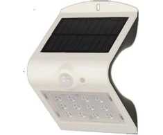 Sieninis šviestuvas Orno SILOE LED 1,5 W, saulės energija varomas šviestuvas su judesio jutikliu 120°, 190 lm, IP65, 4000 K, 1200 mAh, dvigubas šviesos šaltinis, baltas
