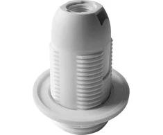 Orno Oprawka Termoplastinis E14 lempos lizdas su apykakle, baltas
