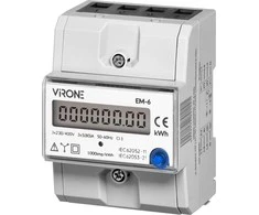 Orno 3 Fazowy 3 fazių elektros energijos suvartojimo indikatorius, 80 A, papildomas indikatorius, impulsų išėjimas, RESET mygtukas, 2 moduliai, DIN TH-35 mm