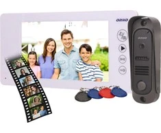 Struhm Orno Vaizdo Interphone rinkinys, 7 "LCD, kištukinė skylė, atmintis, su raktų skaitytuvu, balta, ARCUS RFID