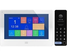 Orno Vaizdo domofono komplektas, laisvų rankų įranga spalvota, LCD 7", jutiklinis ekranas, OSD meniu, atmintis, SD kortelės lizdas, DVR, vartų valdymas, su šifravimu ir RFID, balta, TAURI MEMO