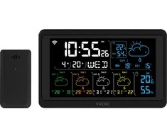 Orno Wielofunkcyjna Daugiafunkcinė meteorologinė stotelė, belaidė, su Wi-Fi, juoda